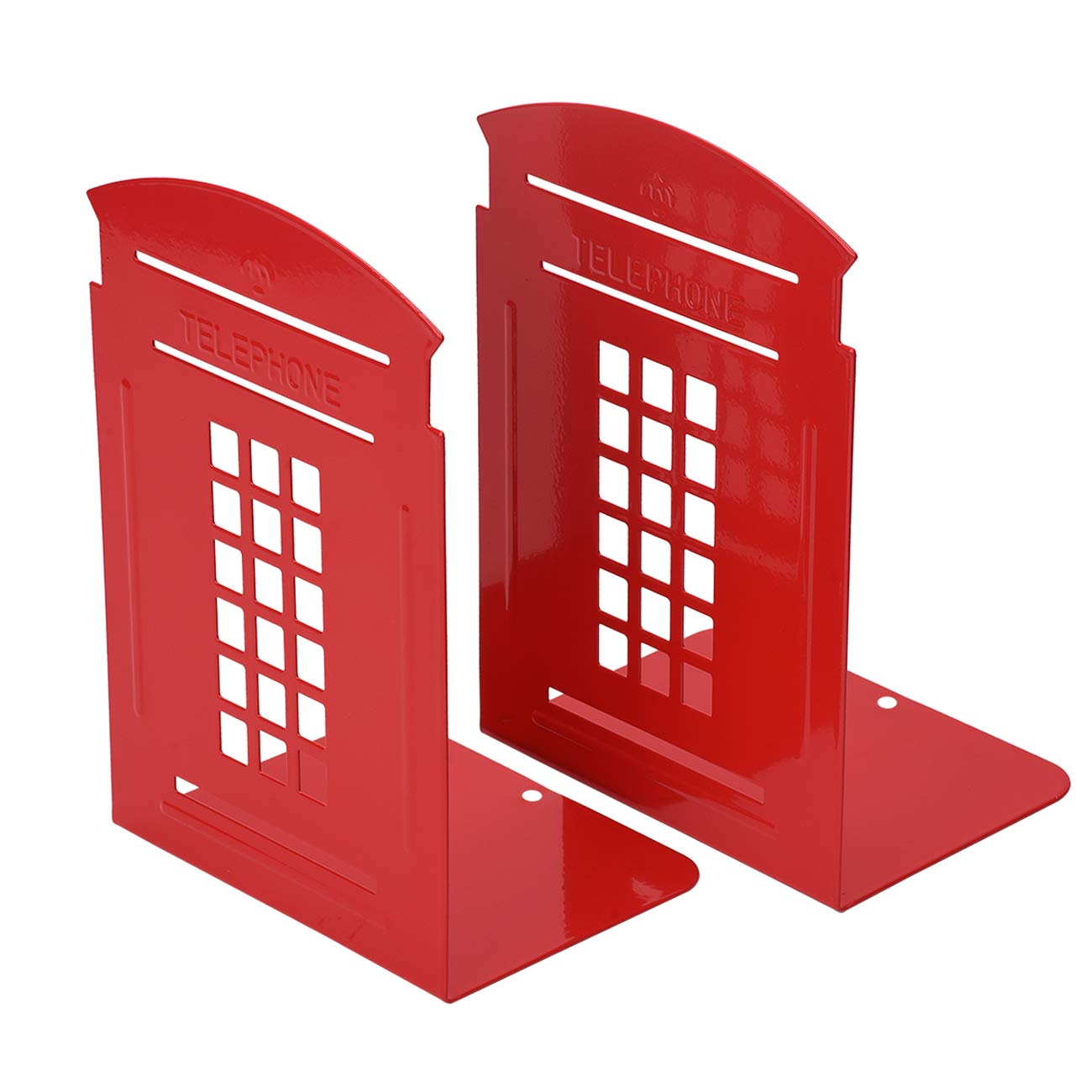 Bookends Book Stopper Red Pair NonSlip Heavy Metal Durable Sturdy