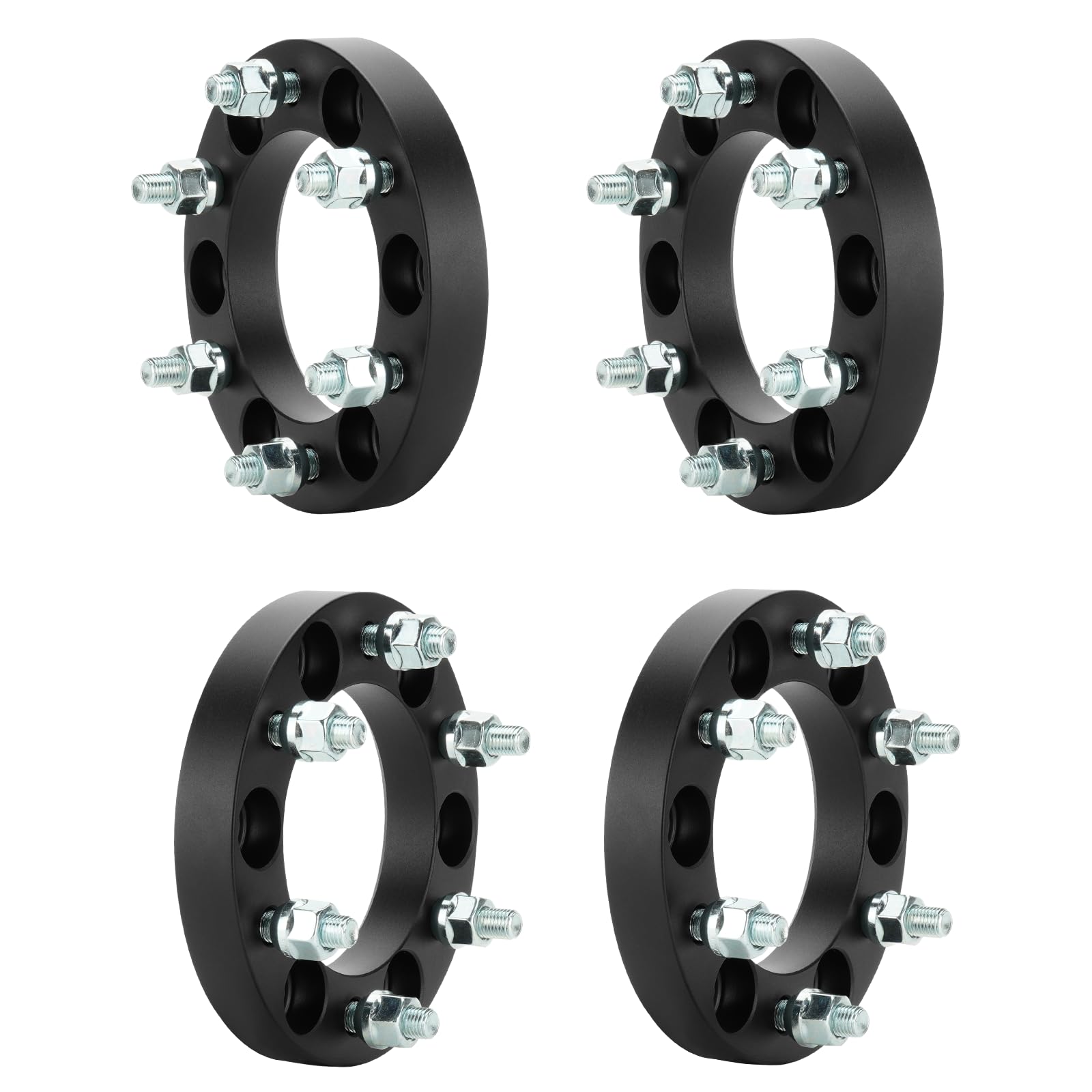 Photo 1 of 4pcs 6x5.5 Wheel Spacers M12x1.5 Thread Pitch 108mm Bore for 2004-2014 Chevrolet Colorado, 2003-2024 Toyota 4Runner, 2007-2014 FJ Cruiser, 1" (25mm) Thickness 6x139.7mm Adapters, Not Hubcentric