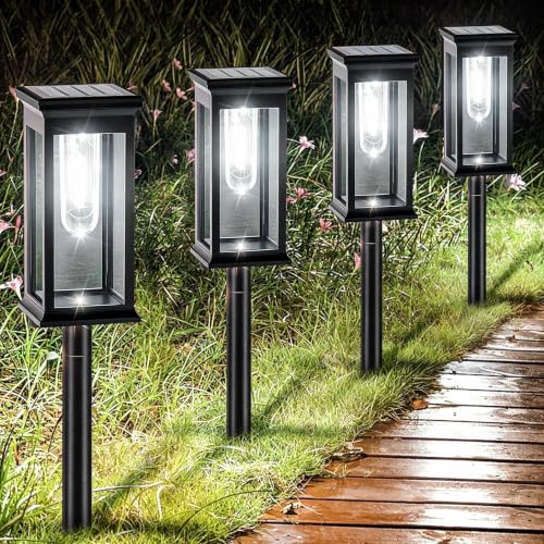 Amzxart Illuminazione solare per esterni, illuminazione solare, illuminazione per paesaggi a energia solare, confezione da 2 luci solari per esterni, illuminazione solare da giardino per cortile