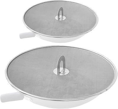Snowyee 2-in-1 Splatter Screen Set 10" & 13" Stainless Steel Guard