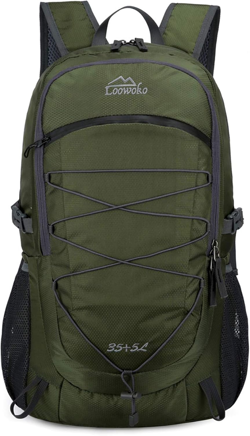 Loowoko Unisex 40L Backpack Lightweight Packable Daypack for Hiking Backpacking Camping Traveling: Clothing