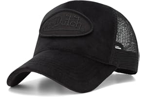 Von Dutch Unisex Trucker Hat - Velvet Curved Bill Mesh Back Retro Classic Adjustable Snapback Baseball Cap for Men and Women