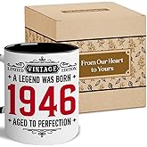 Vintage 1946 Coffee Mug 11Oz - Ideas Present for 80th Birthday Gifts for Men Women, 80 Year Old Gifts For Men Women, 1946 Eighty Birthday, Turning 80 Gifts For Man, Dad, Grandpa, 80th Birthday Cups