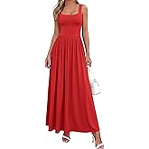 BTFBM Summer Dresses for Women 2026 Maxi Casual Square Neck Flowy Long Sundress Spring Wedding Guest Cocktail Dress