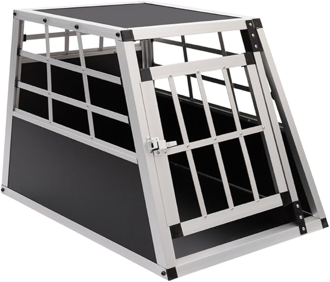 Dog Cage 54x 69x 50cm, Aluminum Car Dog Cage Travel Car Crate Puppy