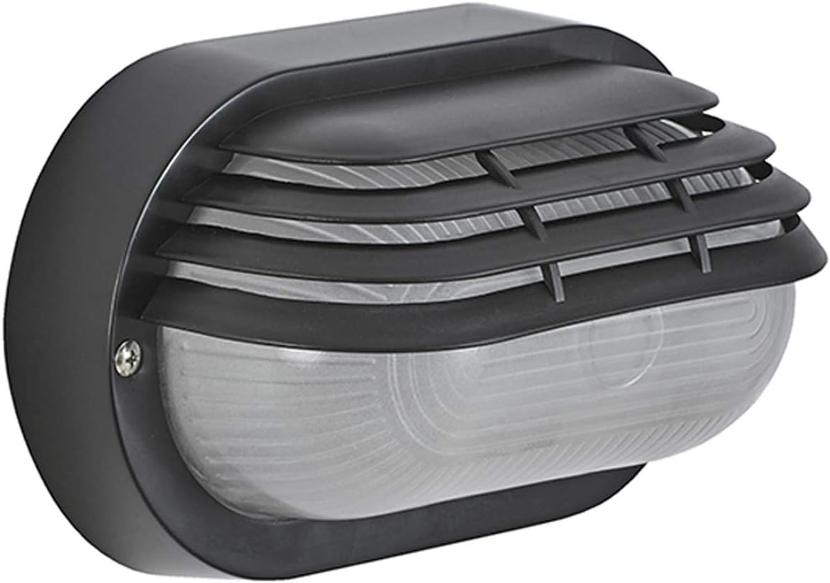 CGC Lighting Oval Cage Eyelid Bulkhead Black Wall Ceiling Light Weatherproof Indoor Outdoor Garden Patio Porch Drive Way Balcony Door Garage - Image 4