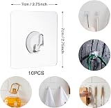 Juliyeh Magic Hooks Transparent Self-Adhesive 10 Pack 10 kg Load view 2