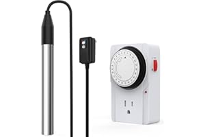 PIXOL 1800W Immersion Water Heater with 24H Precise Control Timer, Electric Fully Submersible Pool Water Heater, Ideal for Baptistery, Hot Tub, Bucket, Camping Stock Tank, Bathtub, Small Inflate Pool