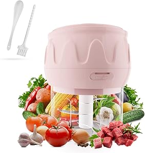 Electric Mini Garlic Chopper, Food Slicer and Chopper, Portable Garlic Blender Mini Chopper Food Processor for Pepper Chili Vegetable Nuts Meat (Pink 250 ml)…