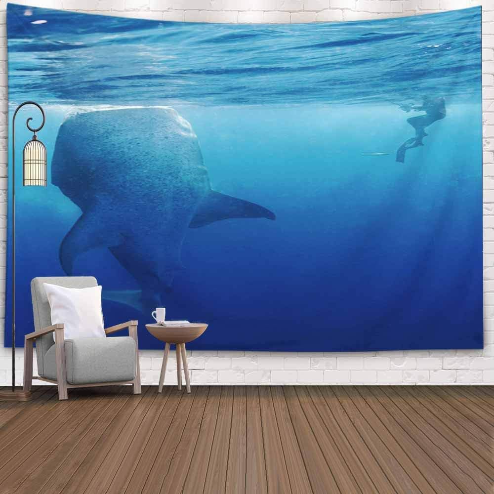 KIOAO Tapestry Wall Art Dorm Tapestry,Tapestry for Women College Tapestry Whale Sharks Blue Waters Mexico Isla Mujeres Dorm Room Tapestry 80X60Inch Tapestry for Man