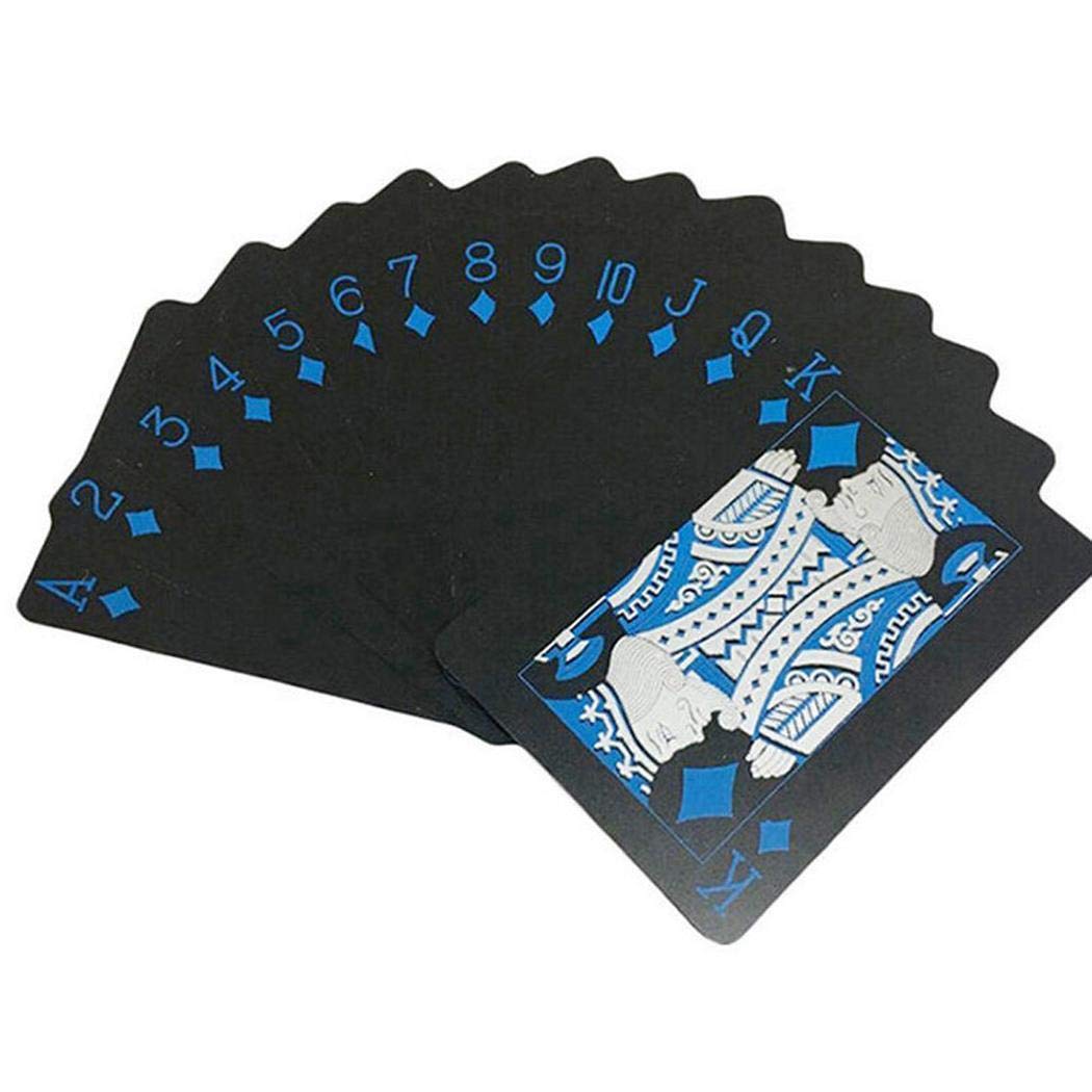 Mekolen PVC Waterproof Black Poker Board Game Card Playing Cards Magic Props Poker
