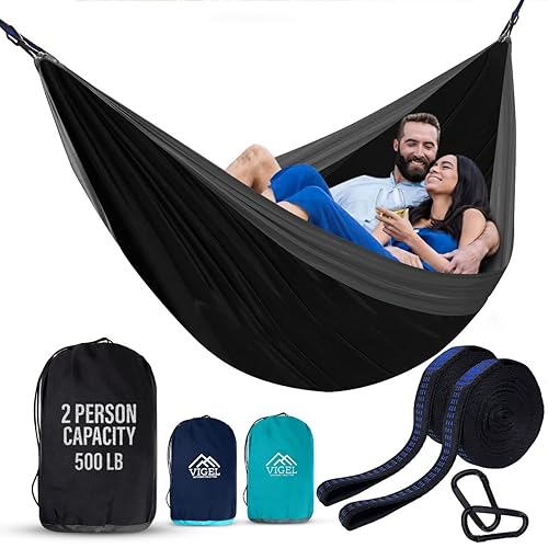 Vigel Camping Hammock XL Double Hammock 500 Lb Capacity Nylon
