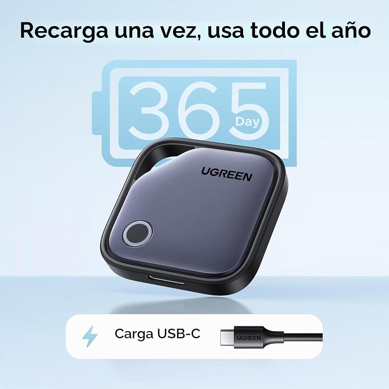 Suporte FineTrack Duo para iOS Find My ou Android Find Hub Smart Finder USB C Carregamento Bluetooth Localizador SmartTag Rastreador de chaves Carteira de bagagem Mochila de bicicleta Mochila (4 peças)
