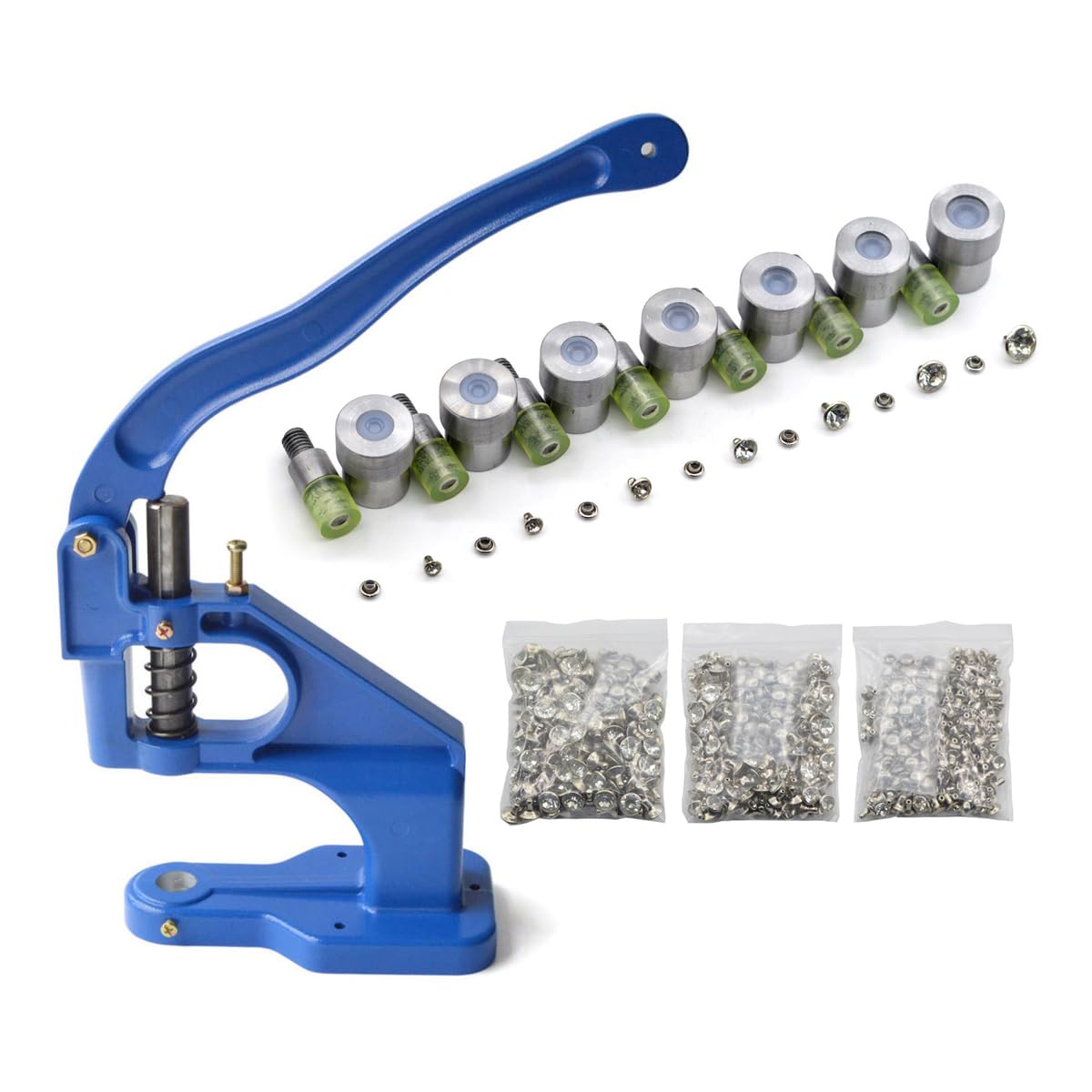 Photo 1 of Yalando 1PC Blue Hand Press Machine and 7 Sets Crystal Rivet Die Mould Tool for Leather Craft DIY Supplies 5 mm 6 mm 7 mm 8 mm 9 mm 10 mm 12 mm