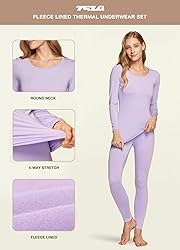 TSLA Women's Thermal Underwear Set, Soft Fleece