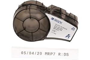 Brady Authentic (M21-500-488) Solvent-Resistant Lab Label for Lab, Barcode and Printed Circuit Board Labeling, Black on White- For M210, M210-LAB, M211, BMP21-PLUS and BMP21-LAB Printers, .5" W, 21' L