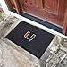 FANMATS 11364 Miami Hurricanes Heavy Duty Vinyl Medallion Outdoor Door Mat - 19.5in. x 31in.