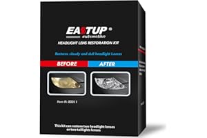 EASTUP Headlight Lens Restoration Kit Restore Cloudy and Dull Headlights, Taillights, Fog Lights and Directional Lights With 
