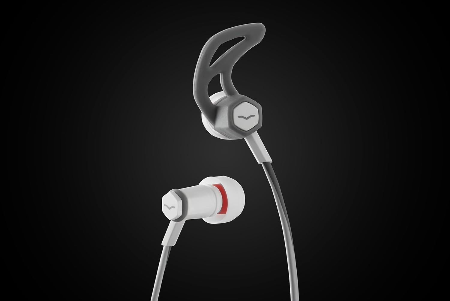 V-Moda Forza In-Ear Hybrid Sport Headphones with 3-Button Remote and Microphone - Apple Devices, White - Image 3