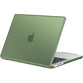 BlueSwan Anti-Cracking Hard Shell Case Compatible with MacBook Pro 14-inch M5 2026 2025-2021 Release M4 M3 M2 M1 Pro/Max Chip, Anti-Fingerprint Soft TPU Bumper, Frosted Midnight Green
