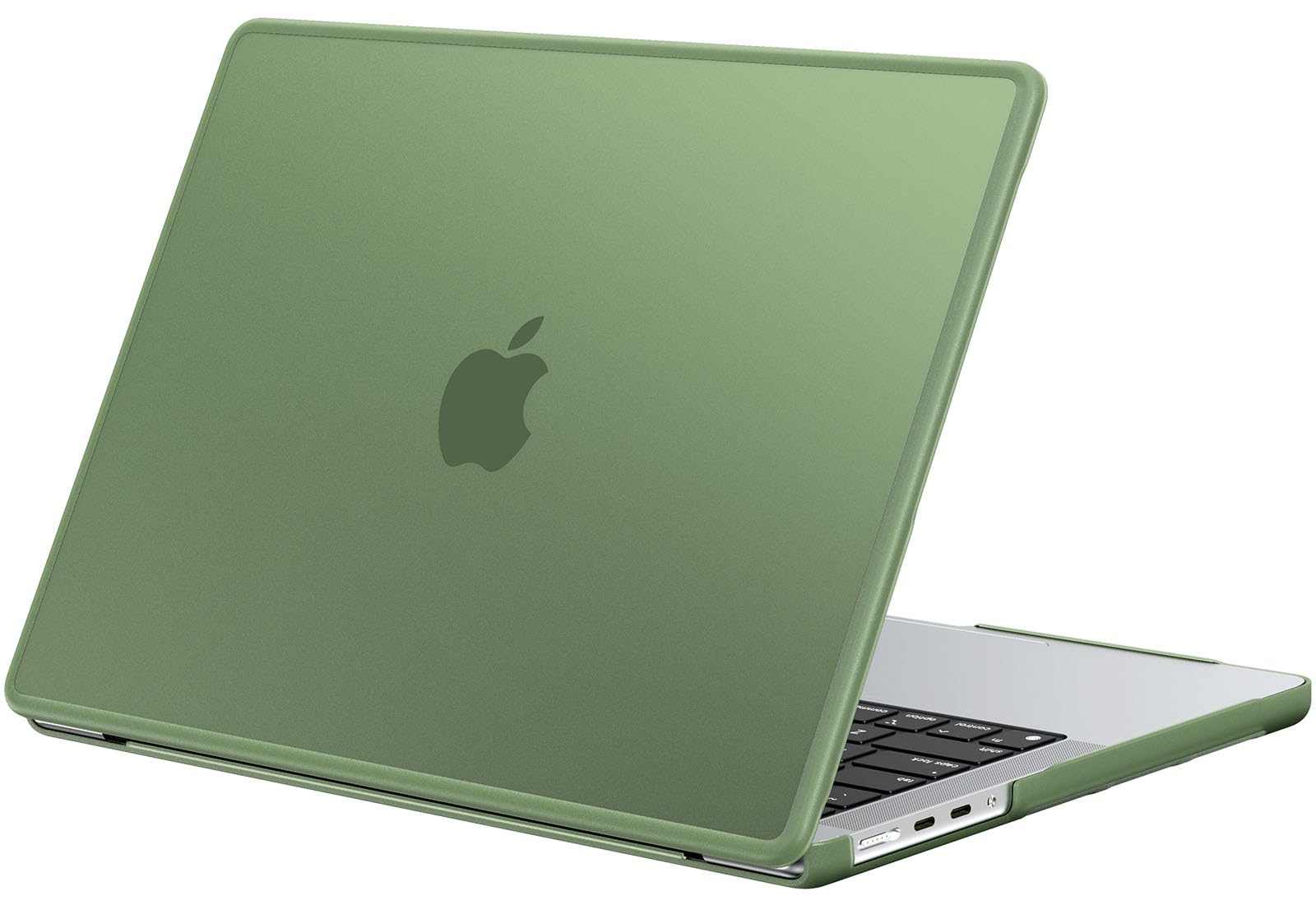 Photo 1 of BlueSwan Anti-Cracking Hard Shell Case Compatible with MacBook Pro 14-inch M5 2026 2025-2021 Release M4 M3 M2 M1 Pro/Max Chip, Anti-Fingerprint Soft TPU Bumper, Frosted Midnight Green