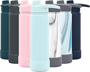 Simple Modern 22 Ounce Summit Water Bottle with Chug Lid & Protective Boot - Hydro Vacuum Insulated Flask 18/8 Stainless -Seaside