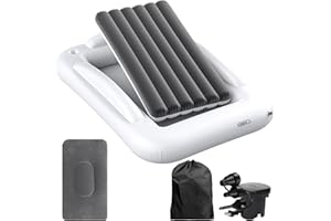 Sleeplovers Lit de voyage gonflable pour enfant avec pompe électrique, pare-chocs de sécurité amovibles à 3 côtés – Idéal pou