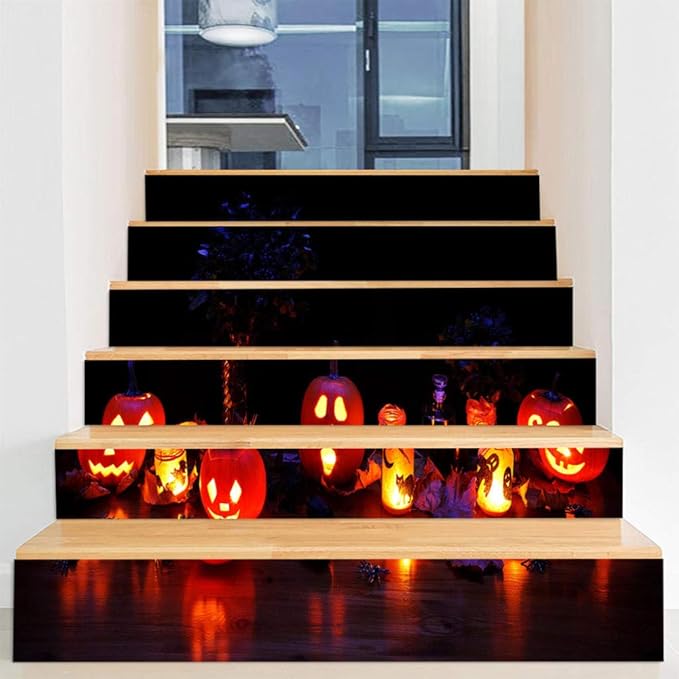 Decoraciones de Halloween casa embrujada diseño de escaleras horror