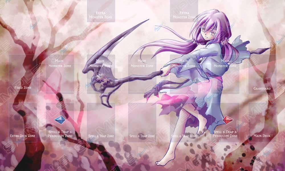 Andycards Playmat Ghost Reaper & Winter Cherries - Ideal for Link monsters Yugioh