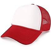 CHOK.LIDS Classic Foam Trucker Hat Summer Mesh Rope Cap Solid Two Toned Blank Hat Mens Womens Adjustable Strap Light Weight