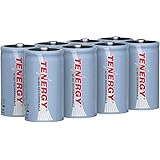Tenergy 10000mAh NiMH D Battery, Rechargeable High Capacity D Size Battery, High Drain D Cell Batteries for Flashlight, 8-Pac