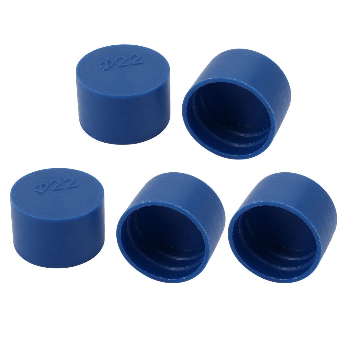 sourcingmap 5pcs 22mm Inner Dia PE Plastic End Cap Bolt Thread Protector Tube Cover Blue