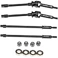 RampCrab Steel Universal Joint Drive Shaft for SCX24 AX24 1/24 RC Crawler Car, Stock Axle length, 1 Pair front axle CVD shaft