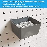 FRIMOONY 80pc Pegboard Hooks Assortment w/ Bins & Locks for Tool Organizers view 4