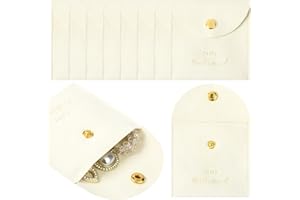 CEELGON Jewelry Bags Bridesmaid Gifts Set of 8 Velvet Small Jewelry Pouch with Button Bracelet Earring Necklace Packaging Bridesmaid Proposal Gift Bags Bridal Party Favors Gifts (Ivory)