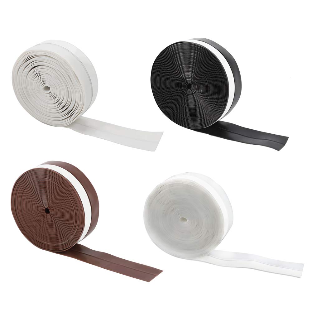Rubber Weather Strip, 5m/16ft Draught Excluder Tape Self-Adhesive Window Door Seal Strips
