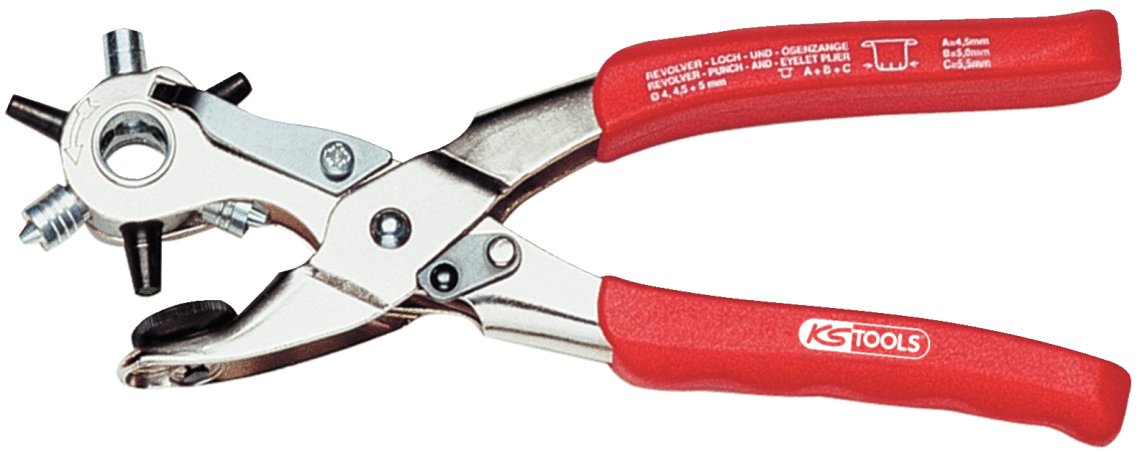 KS Tools 220mm Revolving Punch and Eyelet Plier