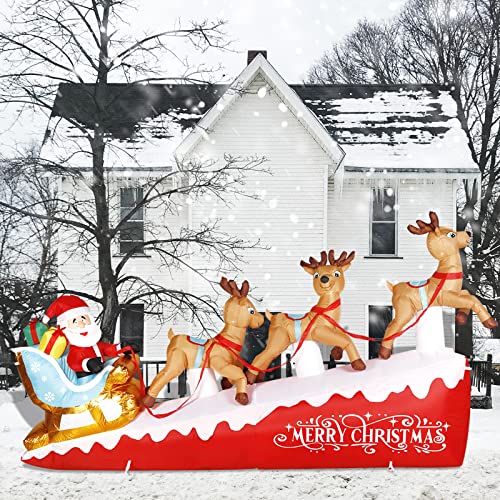 Nervure 13 FT Christmas Inflatable Decorations Giant Christmas Santa Claus with Reindeer