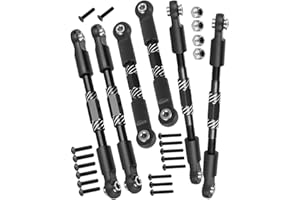 RCYouHott RC Aluminum Turnbuckles Camber Links Upgrades Part for 1/10 Slash/Rustler/Stampede/Jato/Hoss 4X4 4WD VXL,Turnbuckles Camber Links Hops Up,Black (#9027#9028#9029)