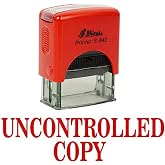 UNCONTROLLED Copy Self Inking Rubber Stamp Custom Shiny Office Stationary Stamp