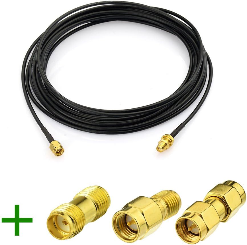 Bingfu SMA Cable Wireless Antenna Cable SMA Adapter RG174 Cable 5m 16.4ft SMA Extension Cable 4 kit for Wireless Security Camera CCU2 CC1101CB Ham DAB Radio