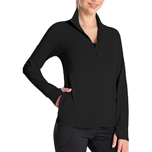 Runhit Women's Lightweight Jacket UPF 50+ Athletic Sun Protection Full Zip Long Sleeve Shirts Hiking Workout Outdoor Pockets