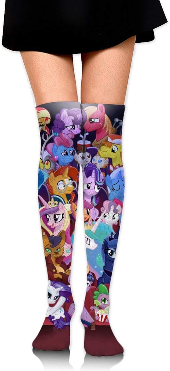 AOOEDM My Rainbow Pony Stockings Thigh High Socks Knee High Tube Socks Compression Socks for