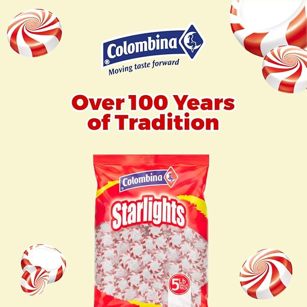COLOMBINA STARLIGHT MINTS HARD PEPPERMINT CANDY, INDIVIDUALLY WRAPPED, PEPPERMINT FLAVOR, 430 COUNT (80 OZ)
