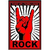 Xanovir Music Tin Signs, Rock Bands Metal Sign, Tune up Turn Lord, Guitar Poster Studio Wall Decor Plants Plaque for Home, Office, Bars, Restaurants, Cafes, Pubs 8 X 12 Inches