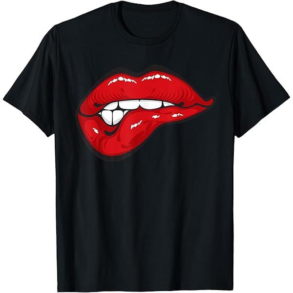 Amazon.com: Womens Sexy kissing lips mouth lollipop T-Shirt