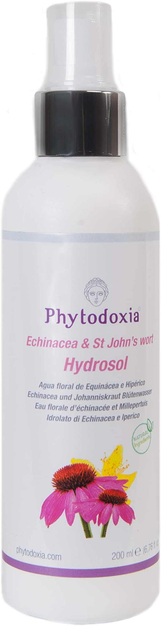 Floral Water St. John's Wort & Echinacea for Face and Body Natural Cosmetic Hydrosol Hydrolat Spray 6,7 fl.oz