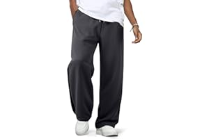 JMIERR Men's Sweatpants Wide Leg Color Block Stripes Tapered Trousers Drawstring Waist Casual Stretch Track Pants