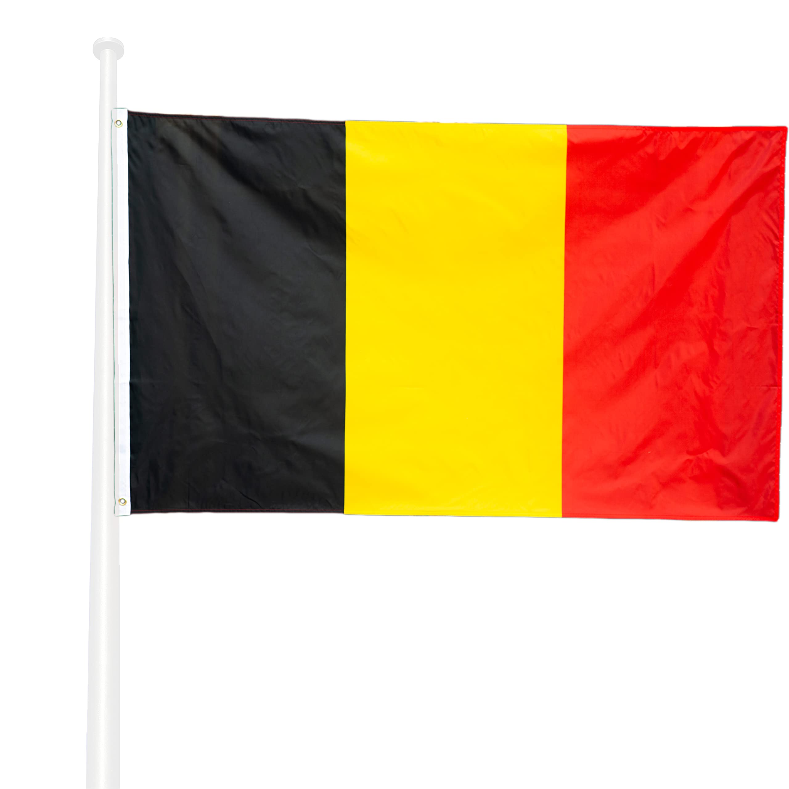 KliKil Belgium Flag – Flag 150 x 90 cm Polyester – UV and Water Resistant – Easy Installation with 2 Metal Eyelets – Ideal for Celebrations, Decorations and Events