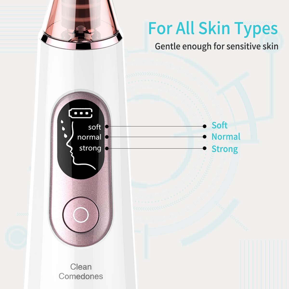 Blackhead Remover Suctioner, Xpreen Pore Vacuum Cleaner Blackhead Remover Vacuum Rechargeable Face Suction Comedone Extractor with LED Screen and 4 Probes 3 Modes for Women and Men: Beauty